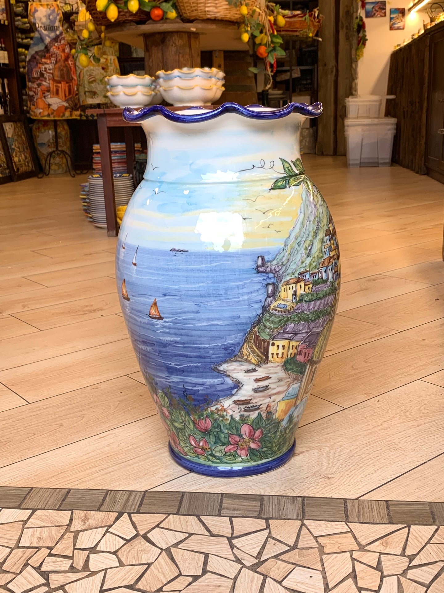 Ceramic Vase "Blue Positano"